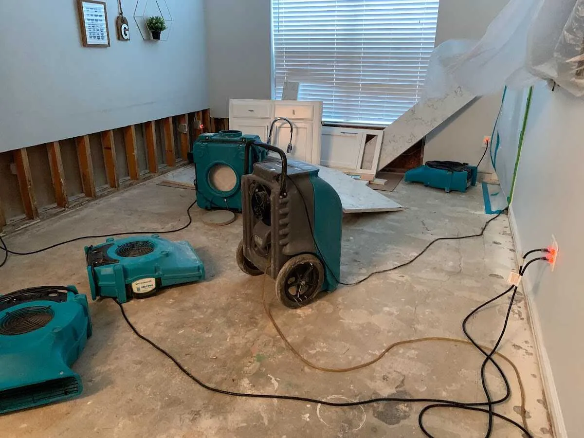 Dehumidifier in flood-cut room for Water Extraction & Removal in Corcoran